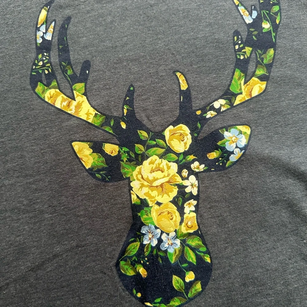 John Deere Denim Blue Floral Tee - Picture 2 of 4